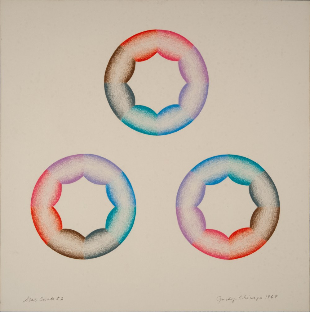Star Cunts #2 © Judy Chicago, 1968 Prismacolor on paper 15.25 in. x 15.25 in. (38.74 cm x 38.74 cm) Photo © Donald Woodman 